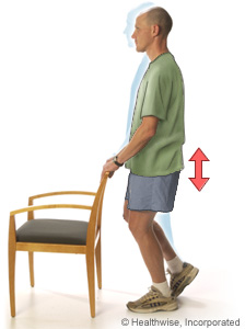 Man doing the unilateral stance exercise