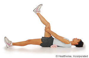 Hamstring stretch, lying down