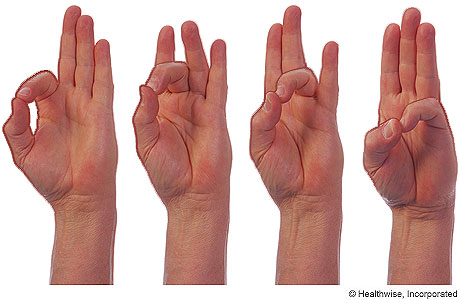 Finger-touch hand exercises for osteoarthritis