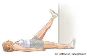 Picture of the hamstring stretch in a doorway